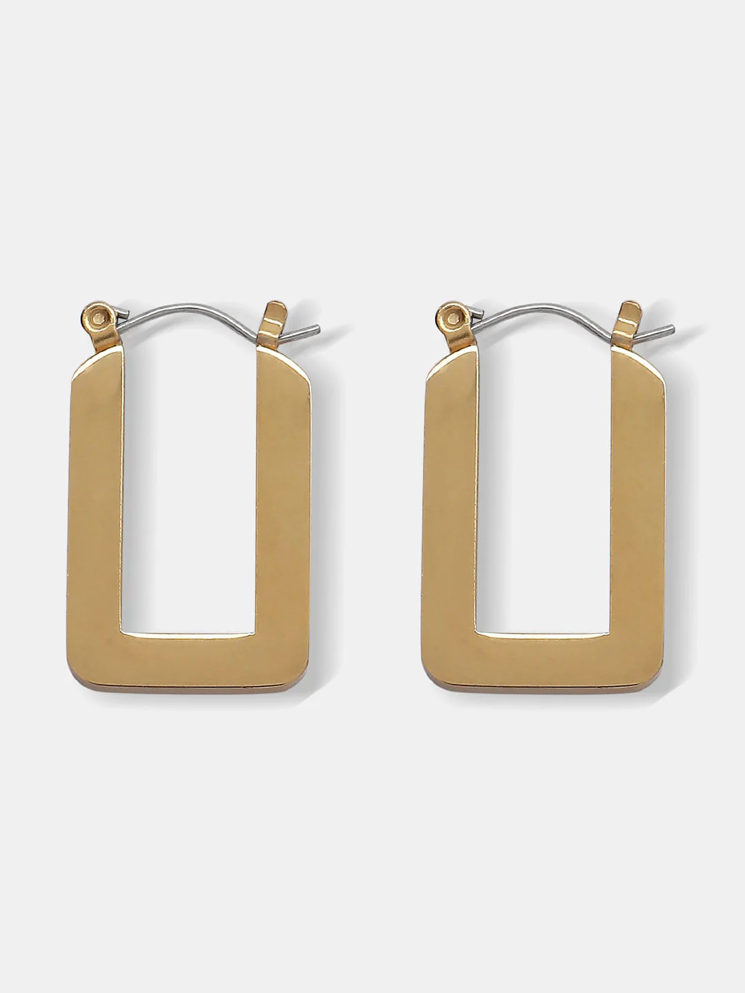 Gold Small Square Hoops - Image 2