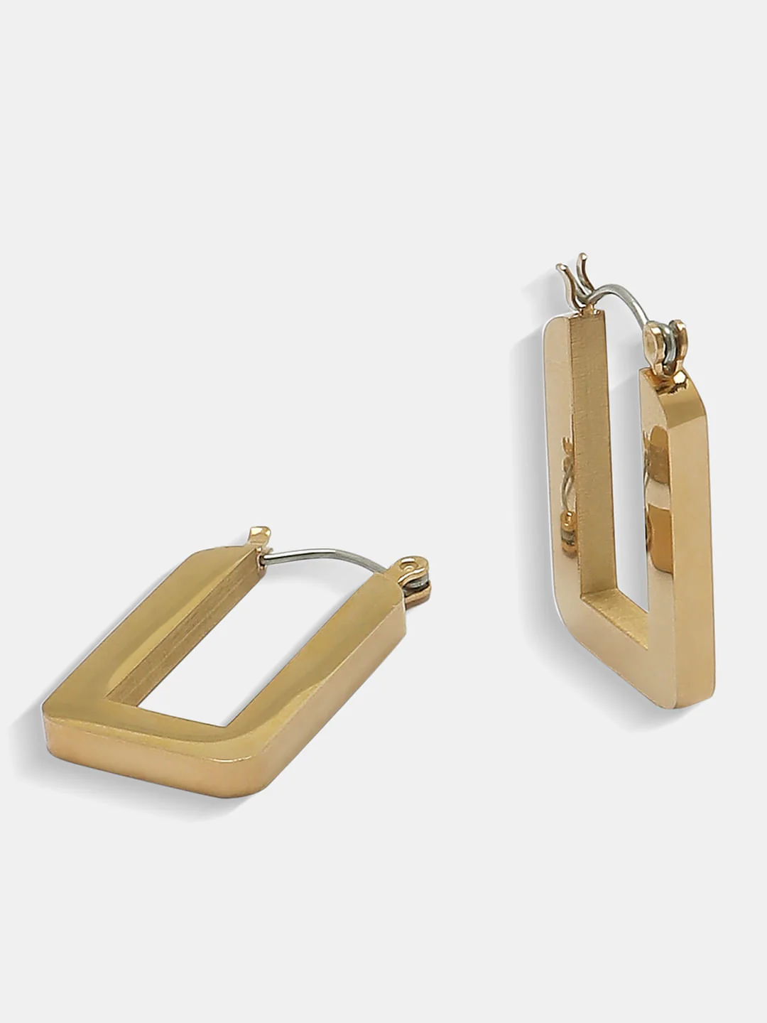 Gold Small Square Hoops - Image 3