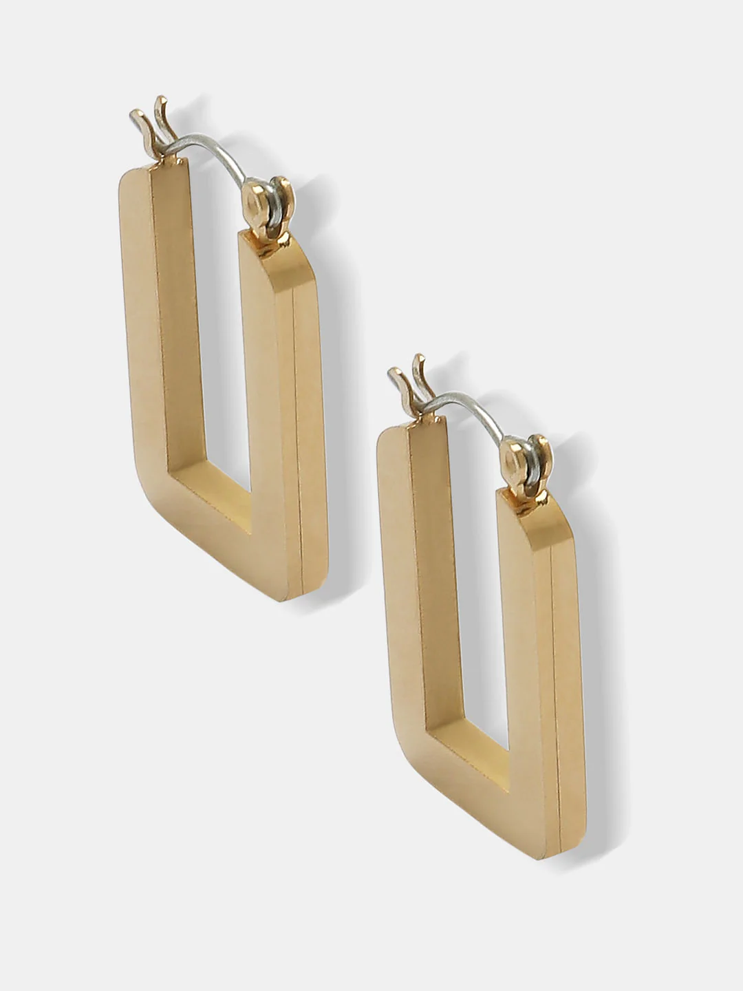 Gold Small Square Hoops - Image 4