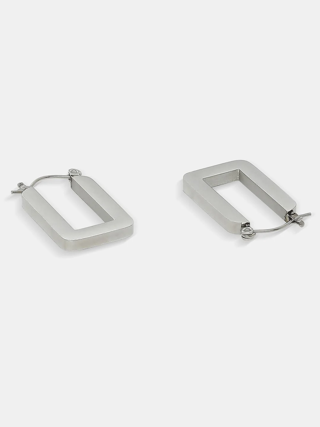 Silver Small Square Hoops - Image 3