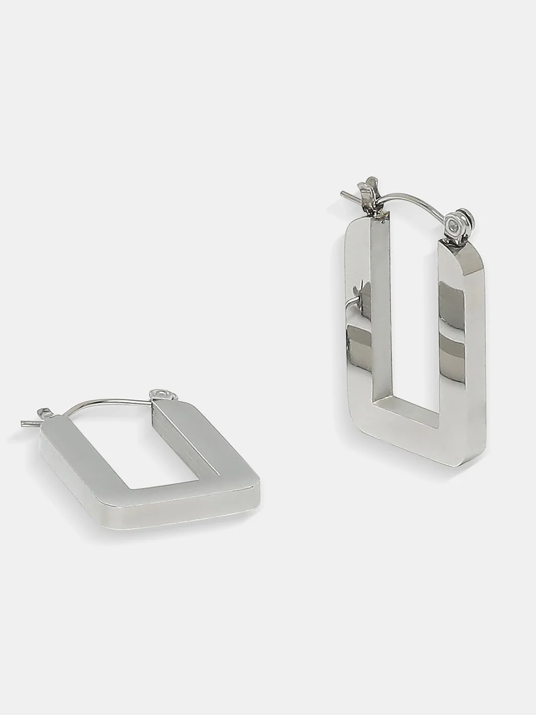 Silver Small Square Hoops - Image 4