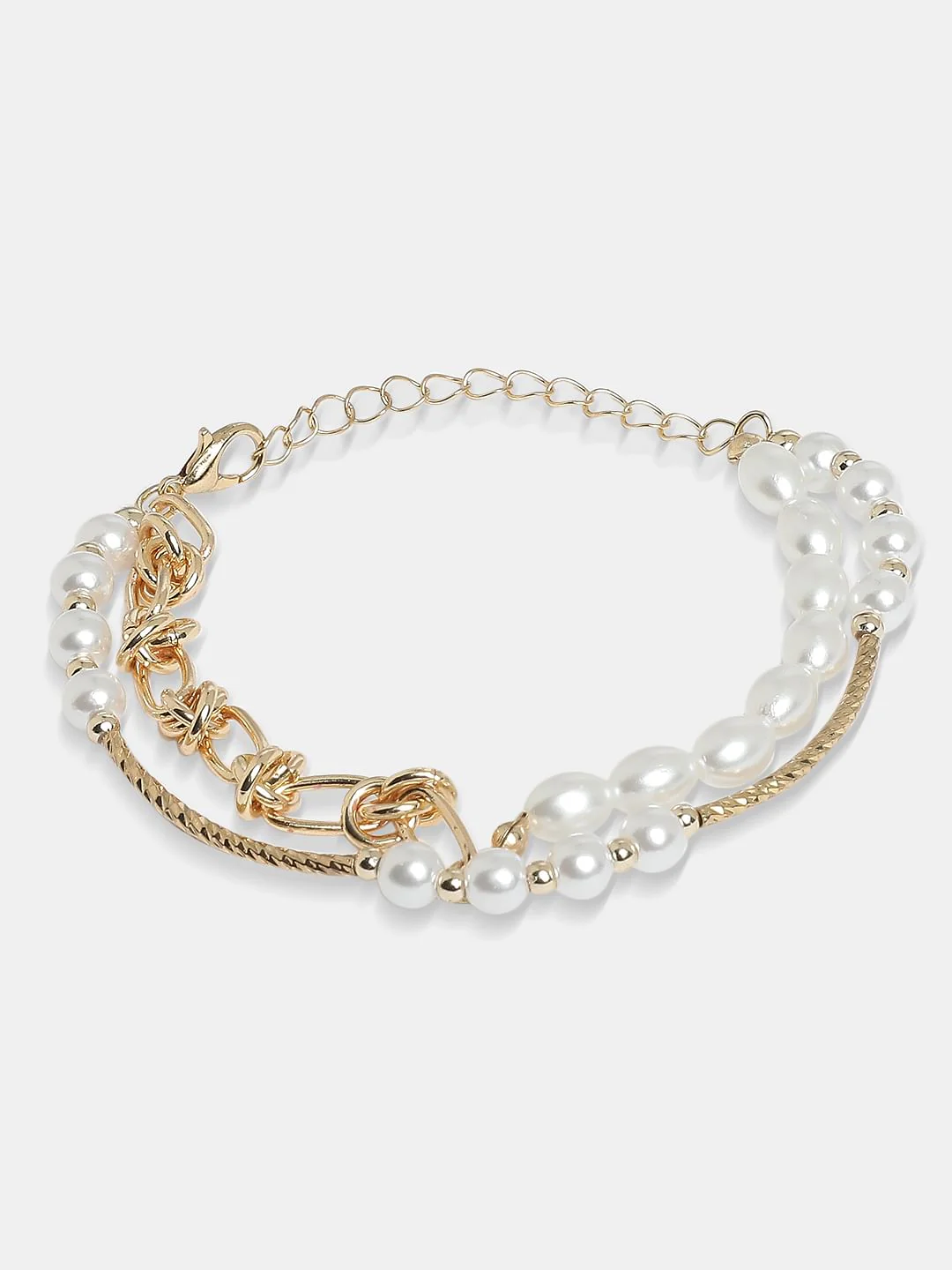 Golden Pearl Embellished Bracelet - Image 2