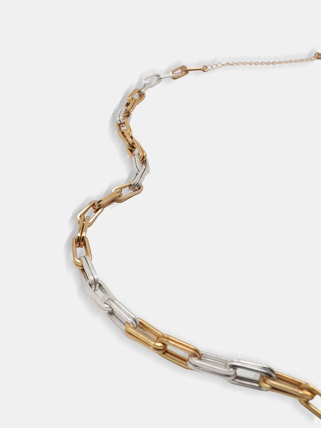 Gold & Silver Chain Necklace - Image 3