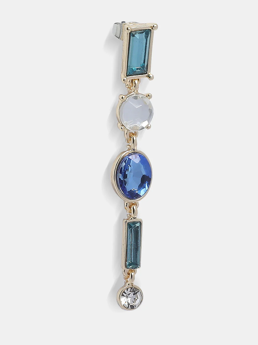 Blue Gemstone Long Drop Earrings - Image 5