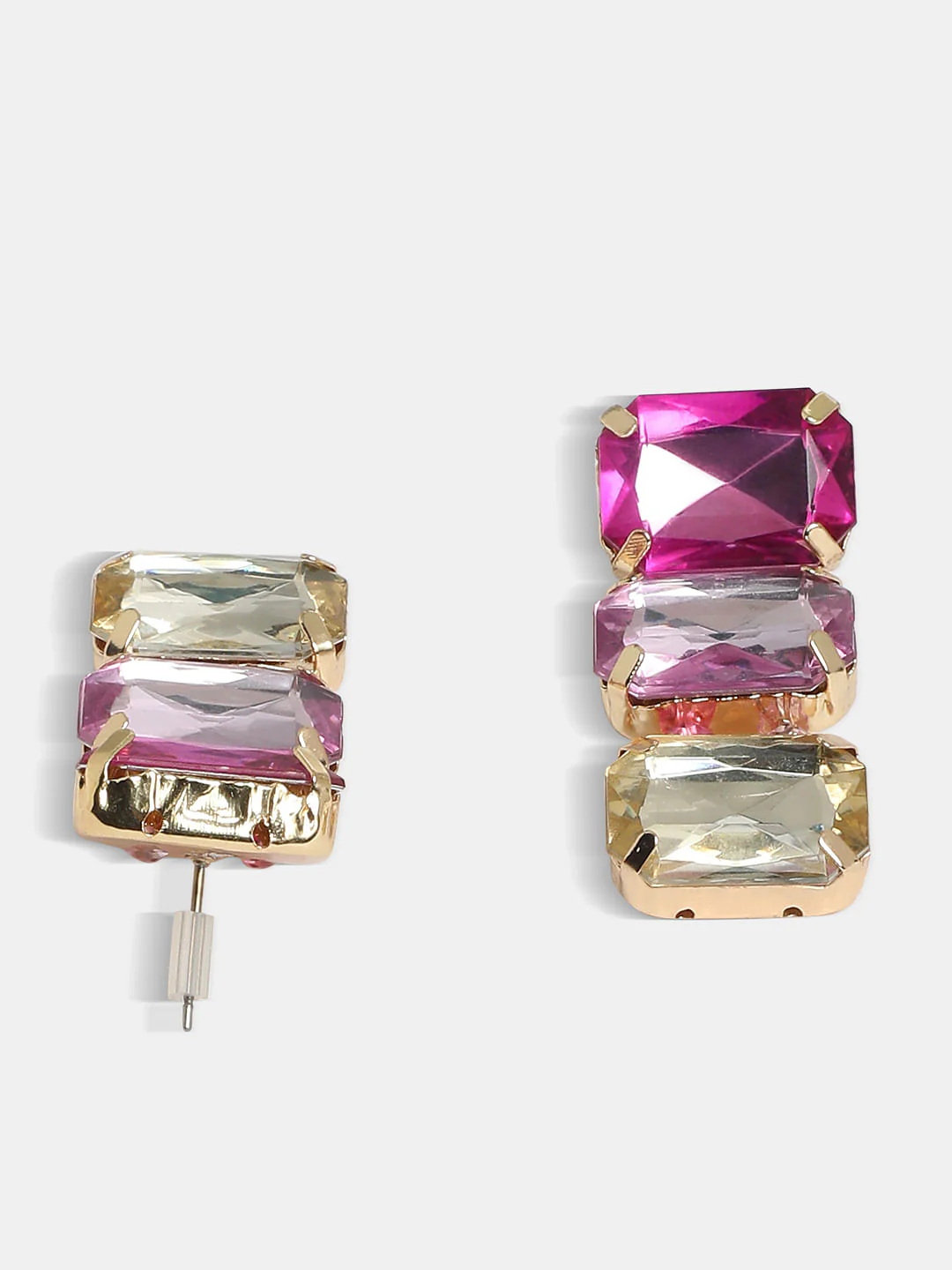 Pink Rhinestone Dangler Earrings - Image 4