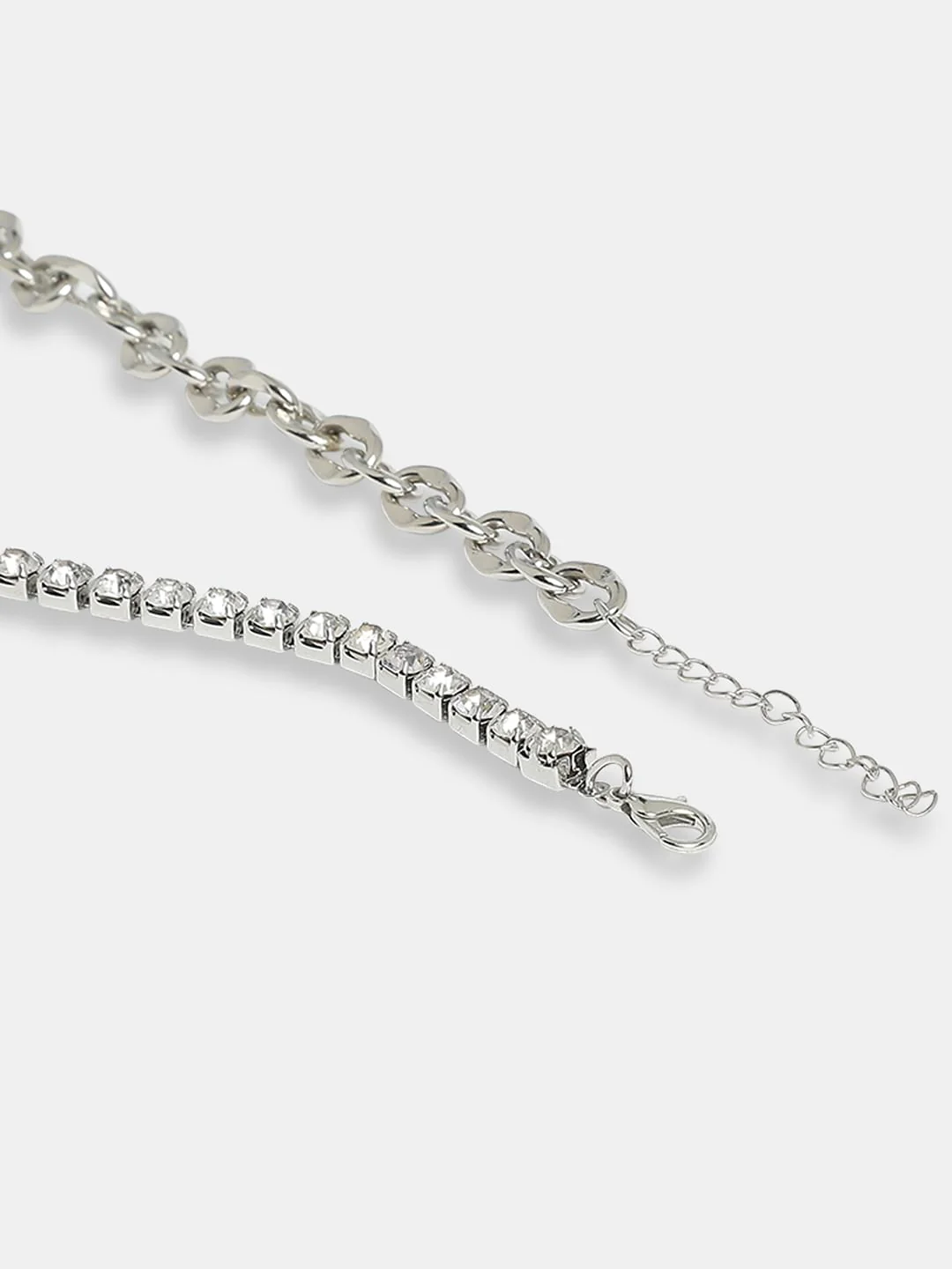 Silver Embellished Choker Necklace - Image 4