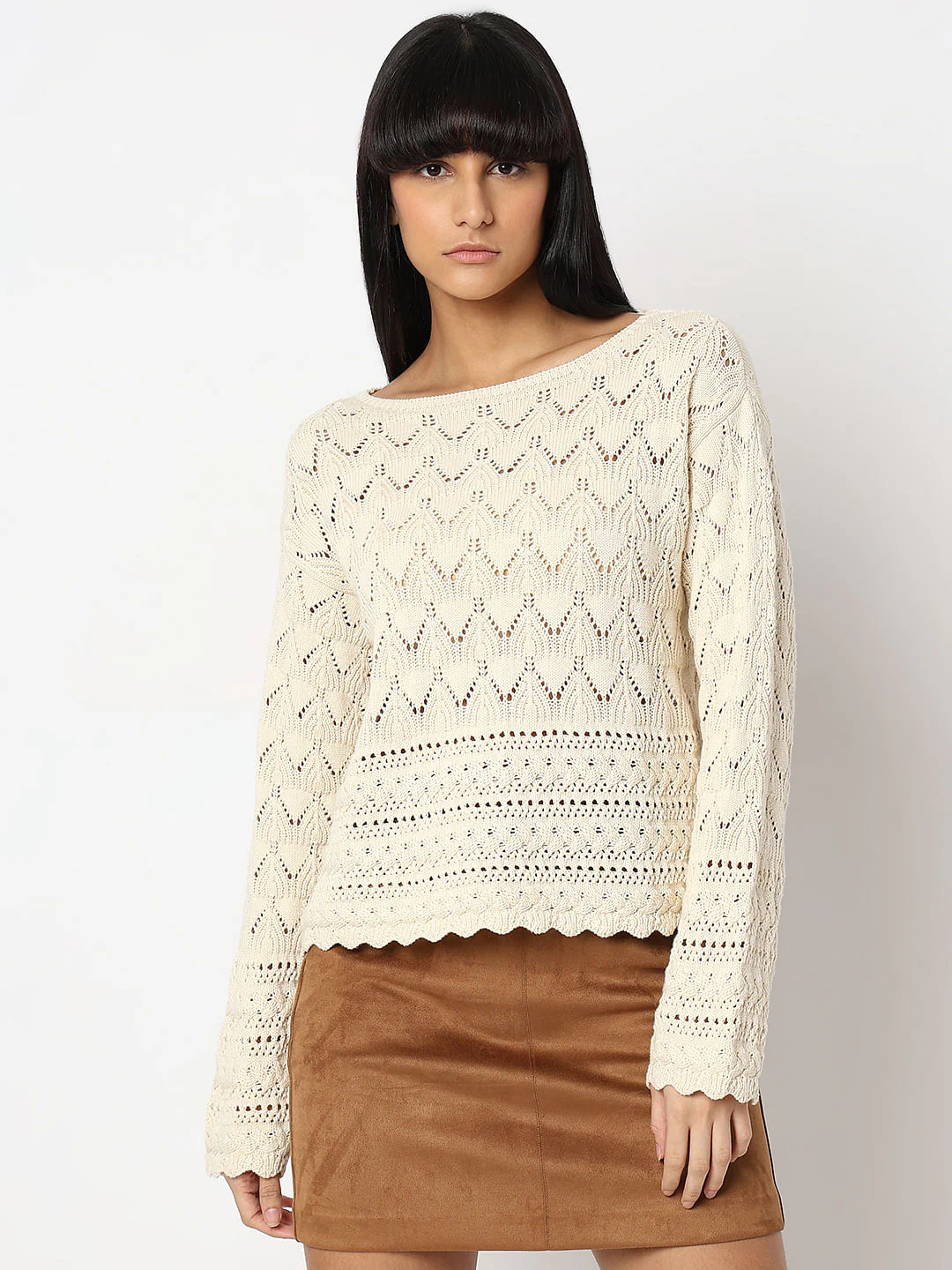 Beige Boatneck Pullover - Image 2