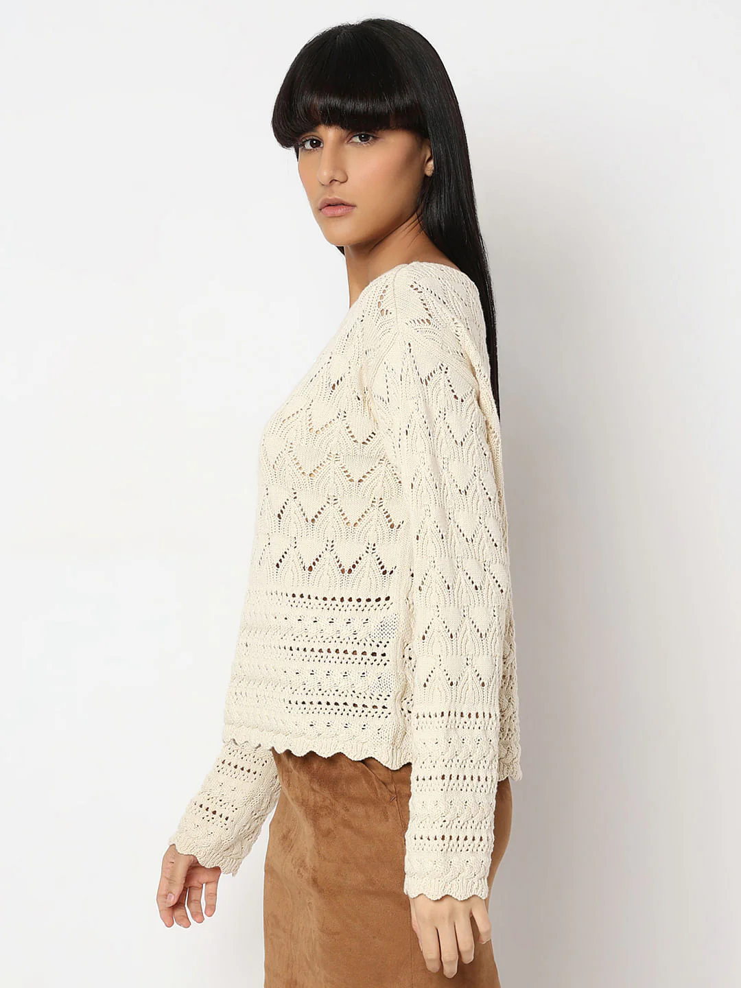 Beige Boatneck Pullover - Image 3