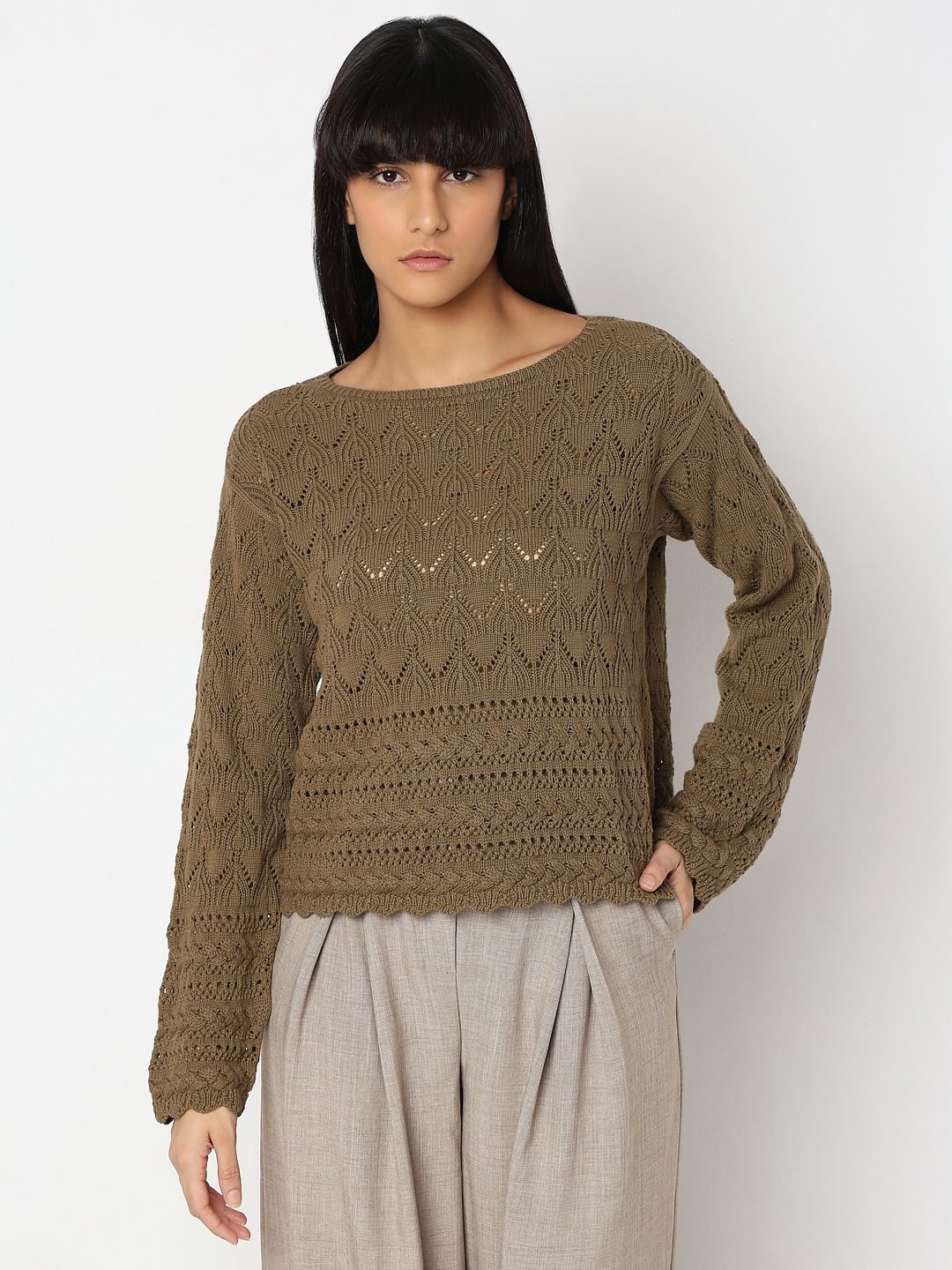 Brown Boatneck Pullover - Image 2