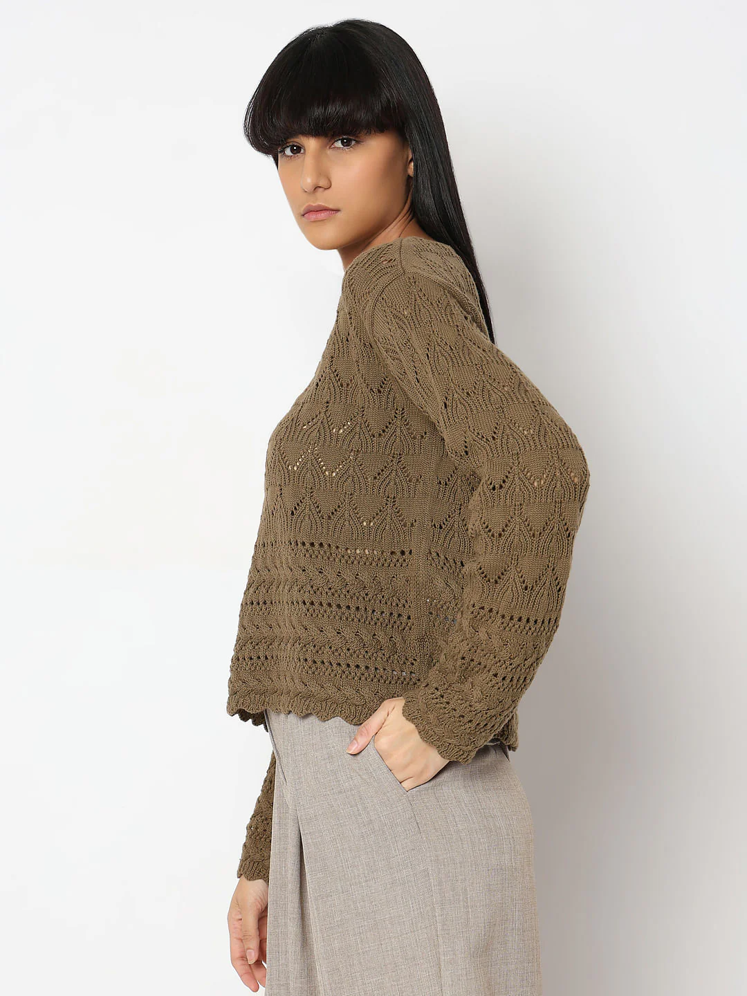 Brown Boatneck Pullover - Image 3
