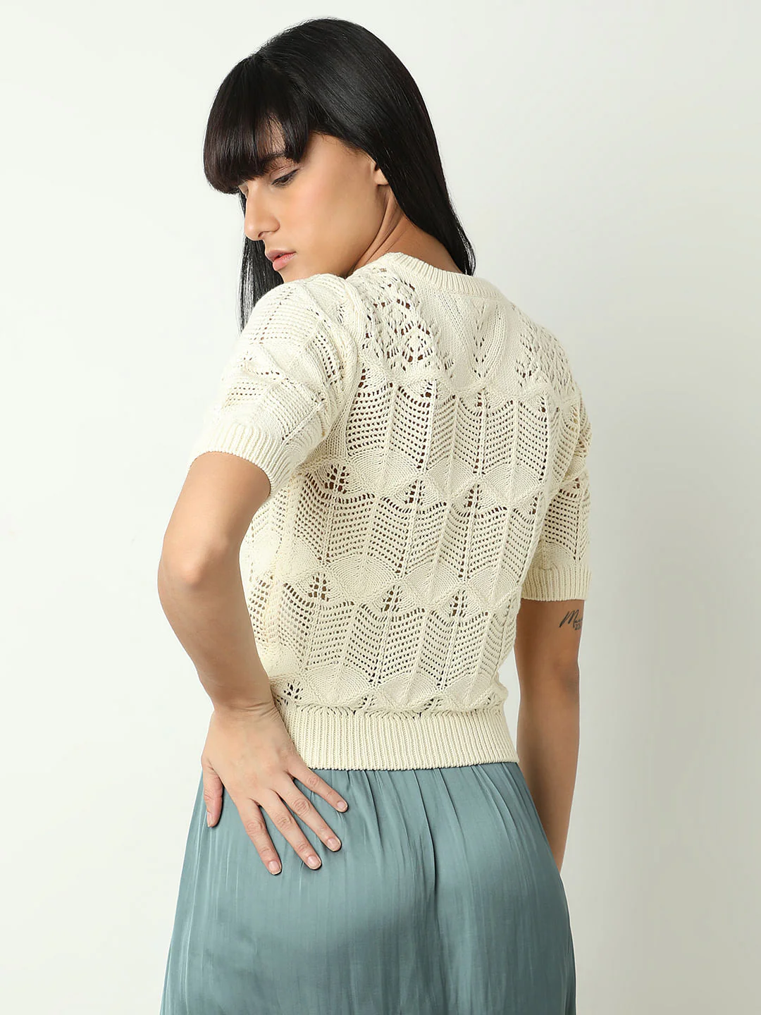 Off-White Jacquard Knit Pullover - Image 4