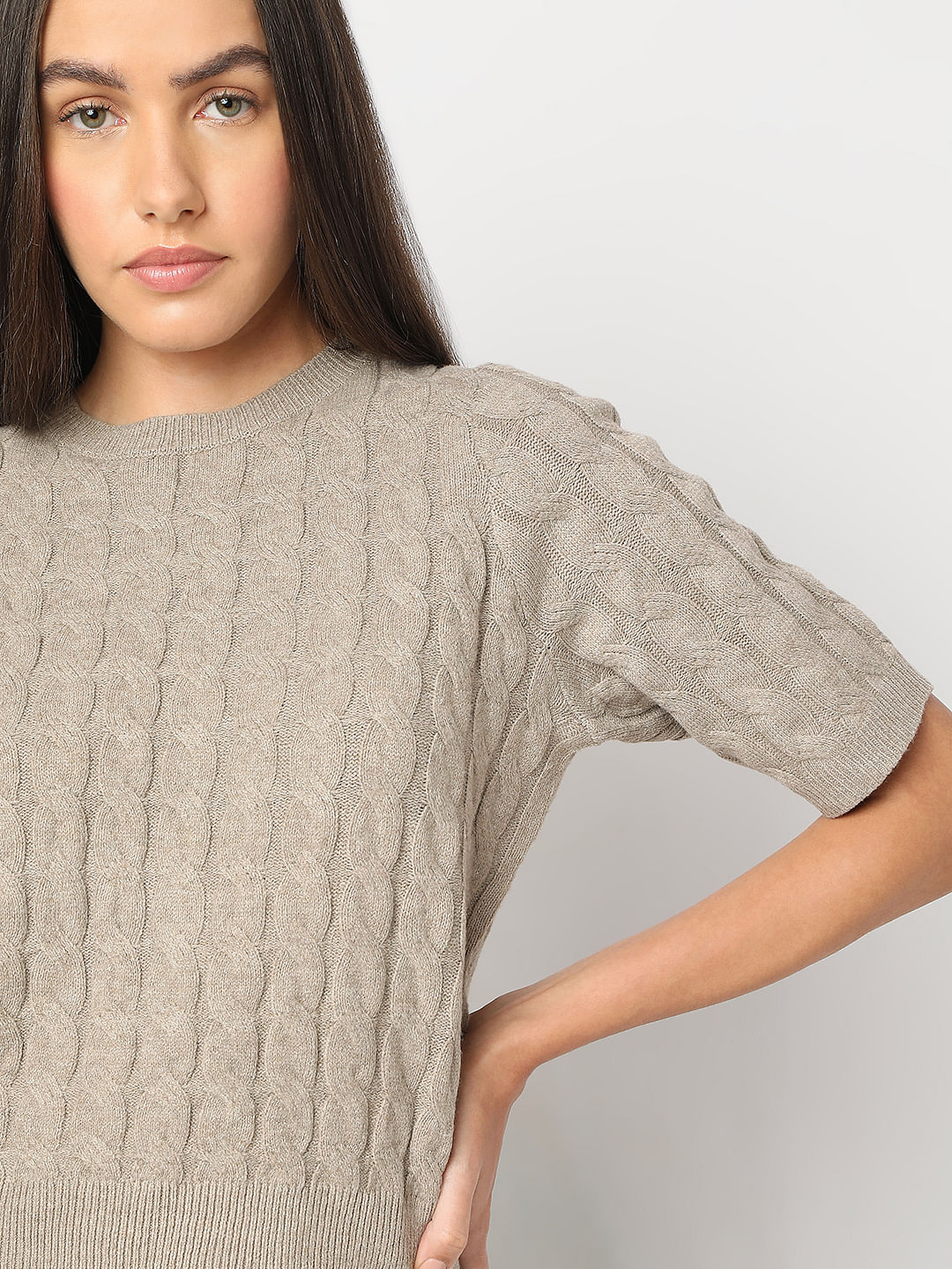Beige Recycled Polyester Pullover - Image 6