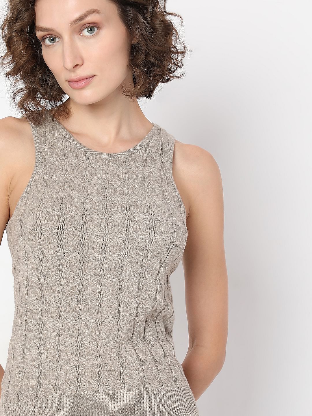 Beige Recycled Polyester Tank Top - Image 6