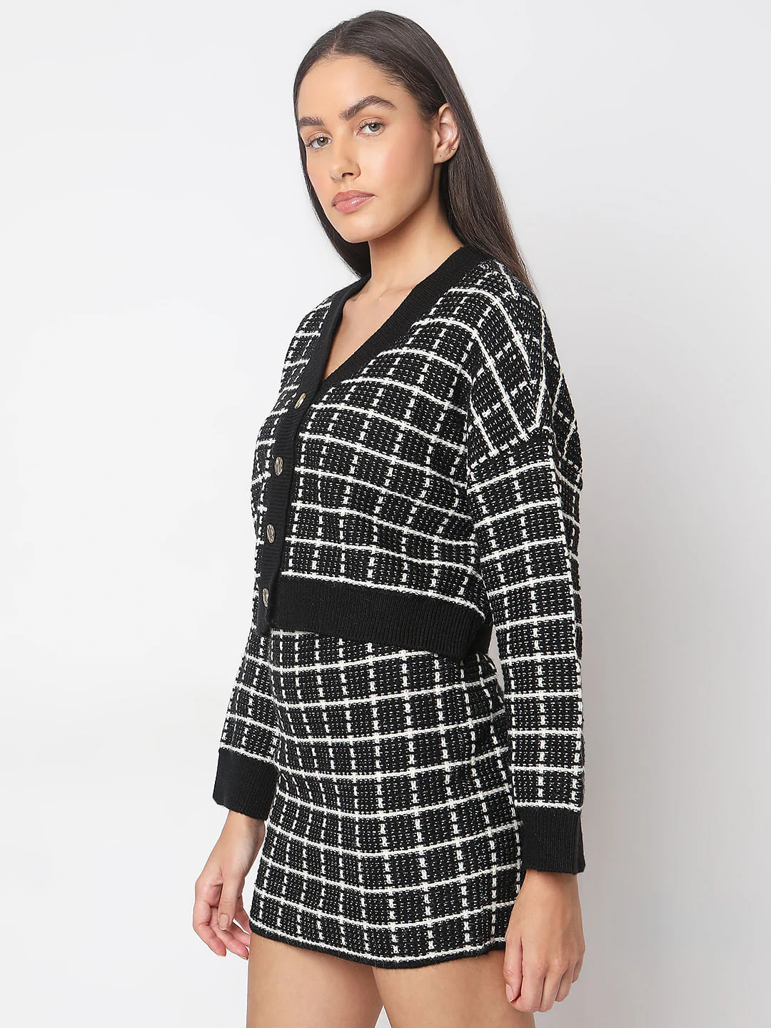 Black Jacquard Cardigan - Image 3