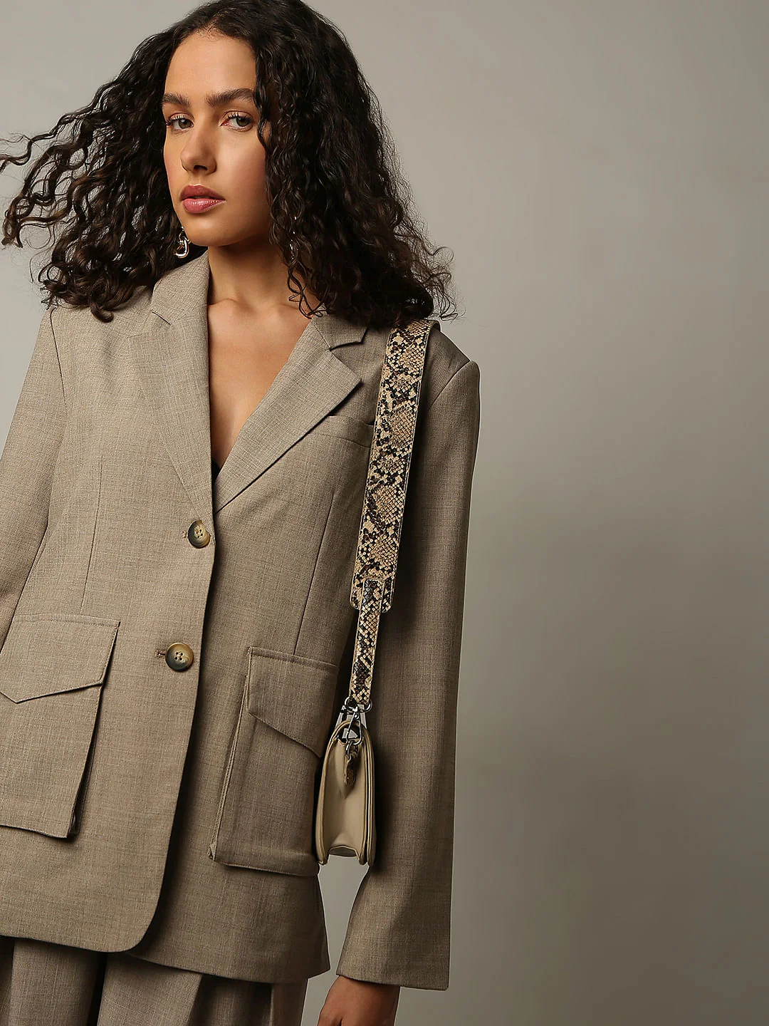 Taupe Grey Co-Ord Set Blazer
