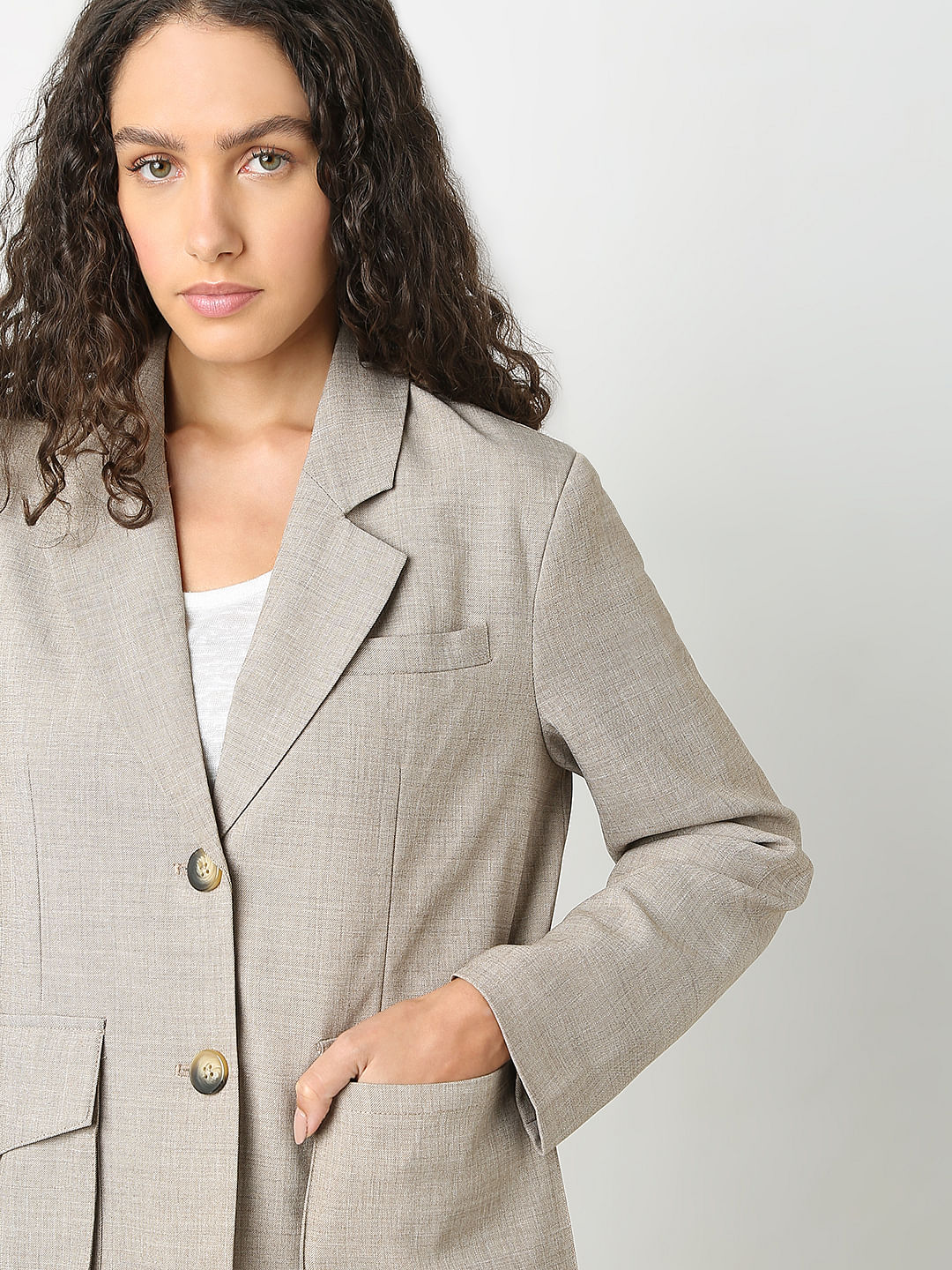 Taupe Grey Co-Ord Set Blazer - Image 6