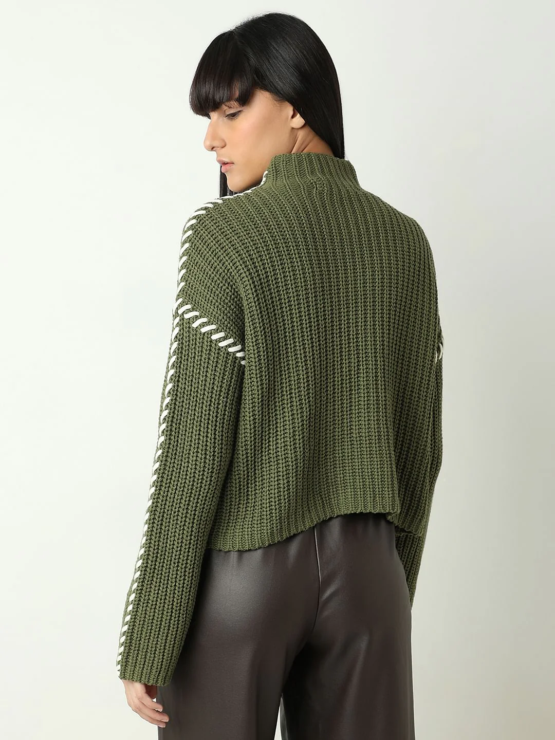 Green Funnel-Neck Pullover - Image 4