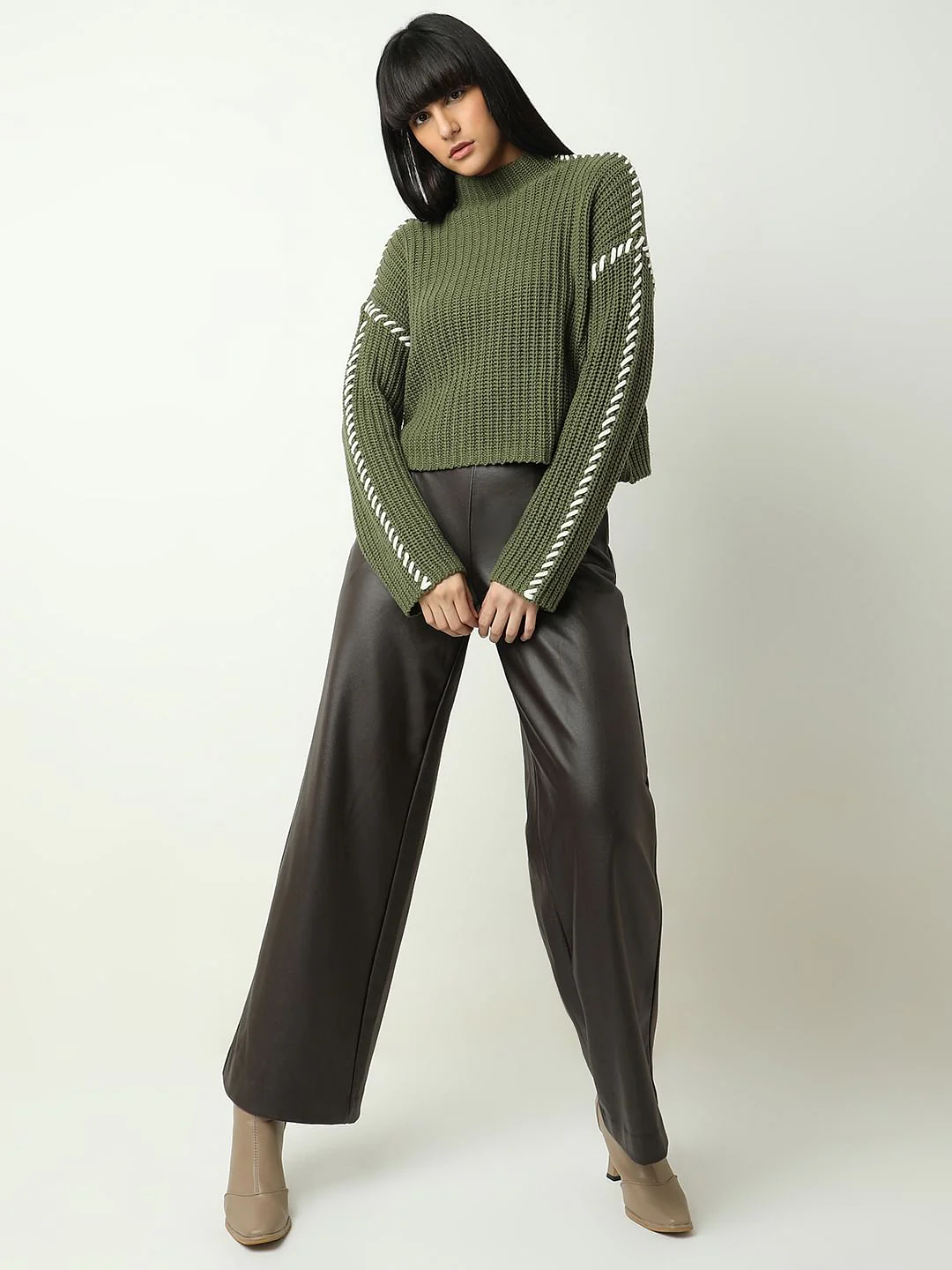 Green Funnel-Neck Pullover - Image 5