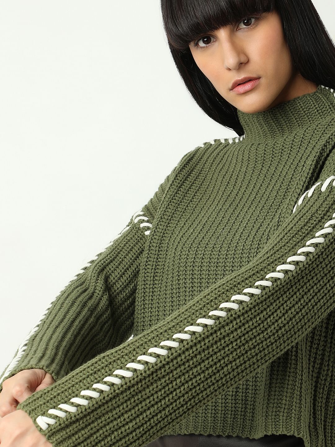 Green Funnel-Neck Pullover - Image 6