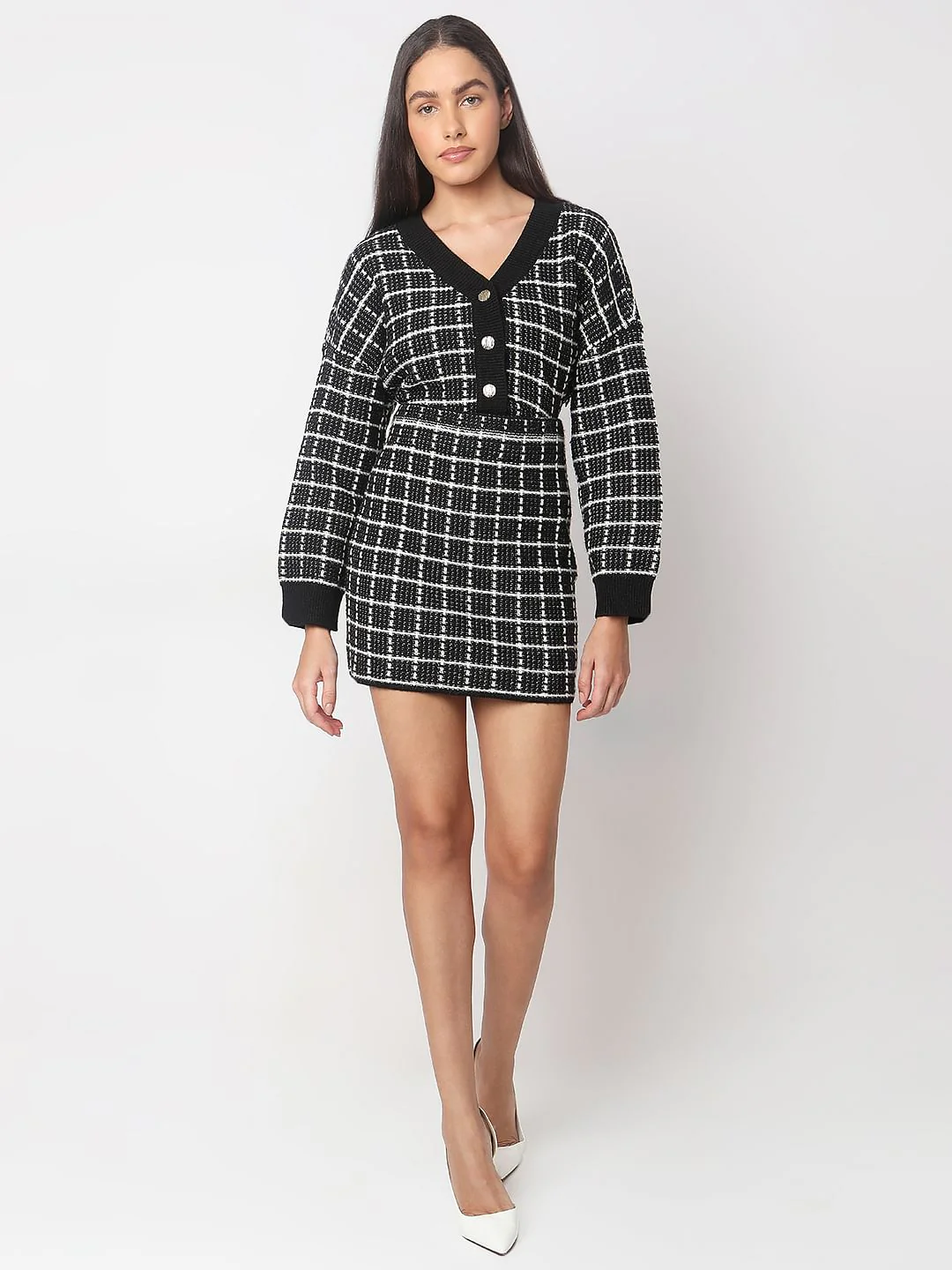 Black Jacquard Mini Skirt - Image 5