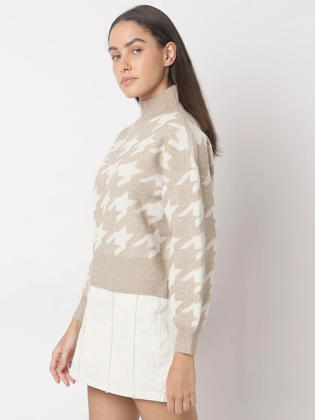 Beige Printed Pullover - Image 3