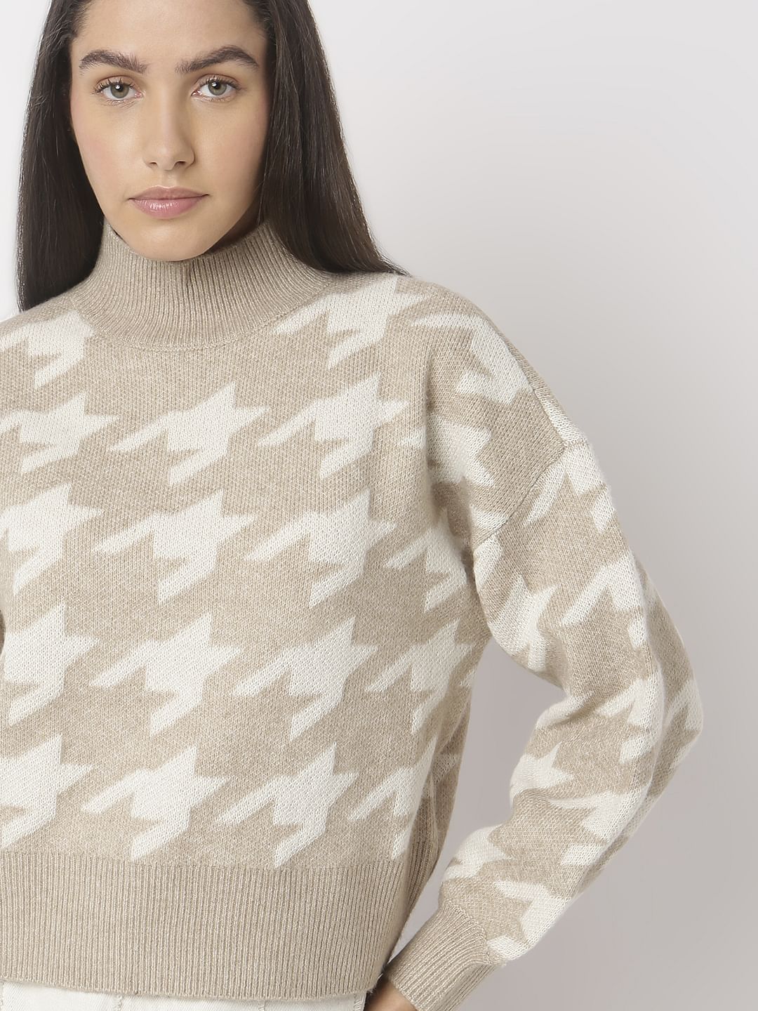 Beige Printed Pullover - Image 6