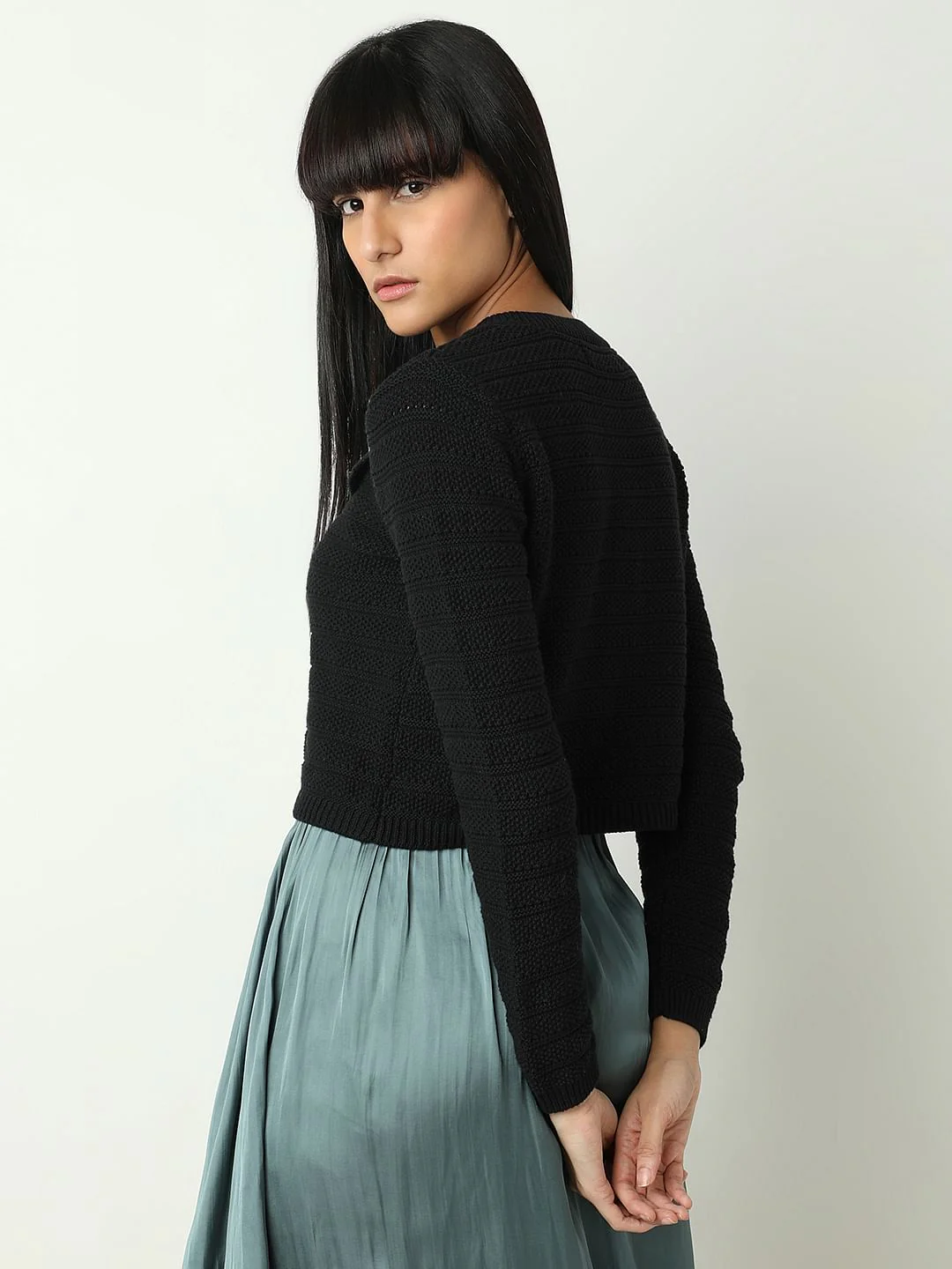 Black Buttoned Cardigan - Image 4