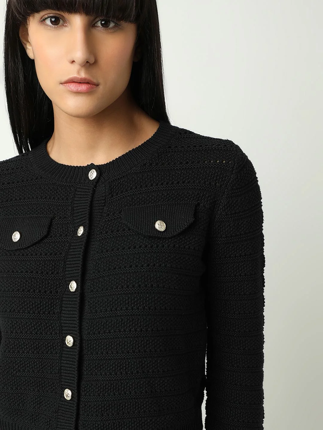 Black Buttoned Cardigan - Image 6