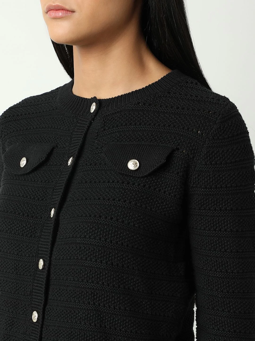 Black Buttoned Cardigan - Image 8