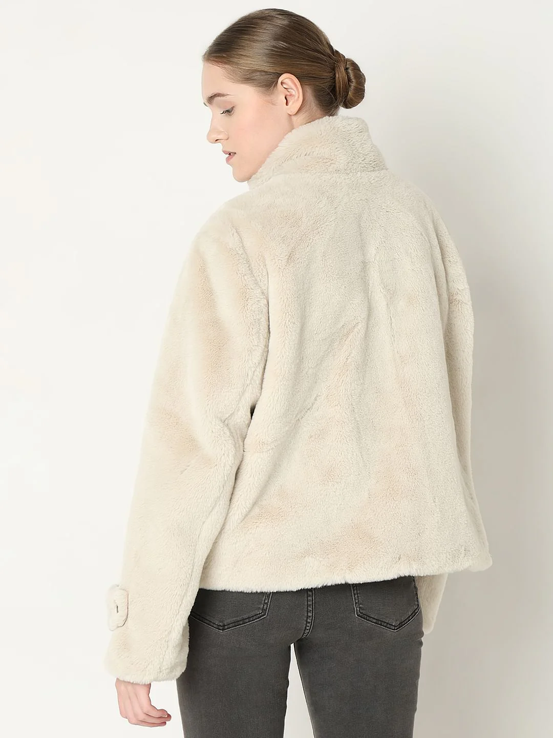 Beige Faux Fur Jacket - Image 4