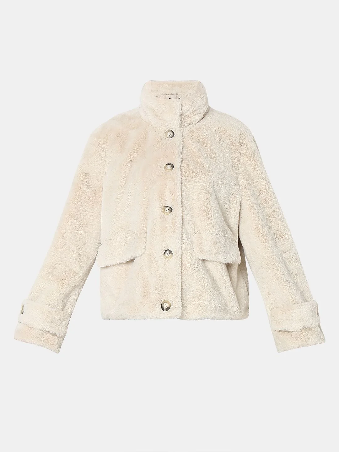 Beige Faux Fur Jacket - Image 7