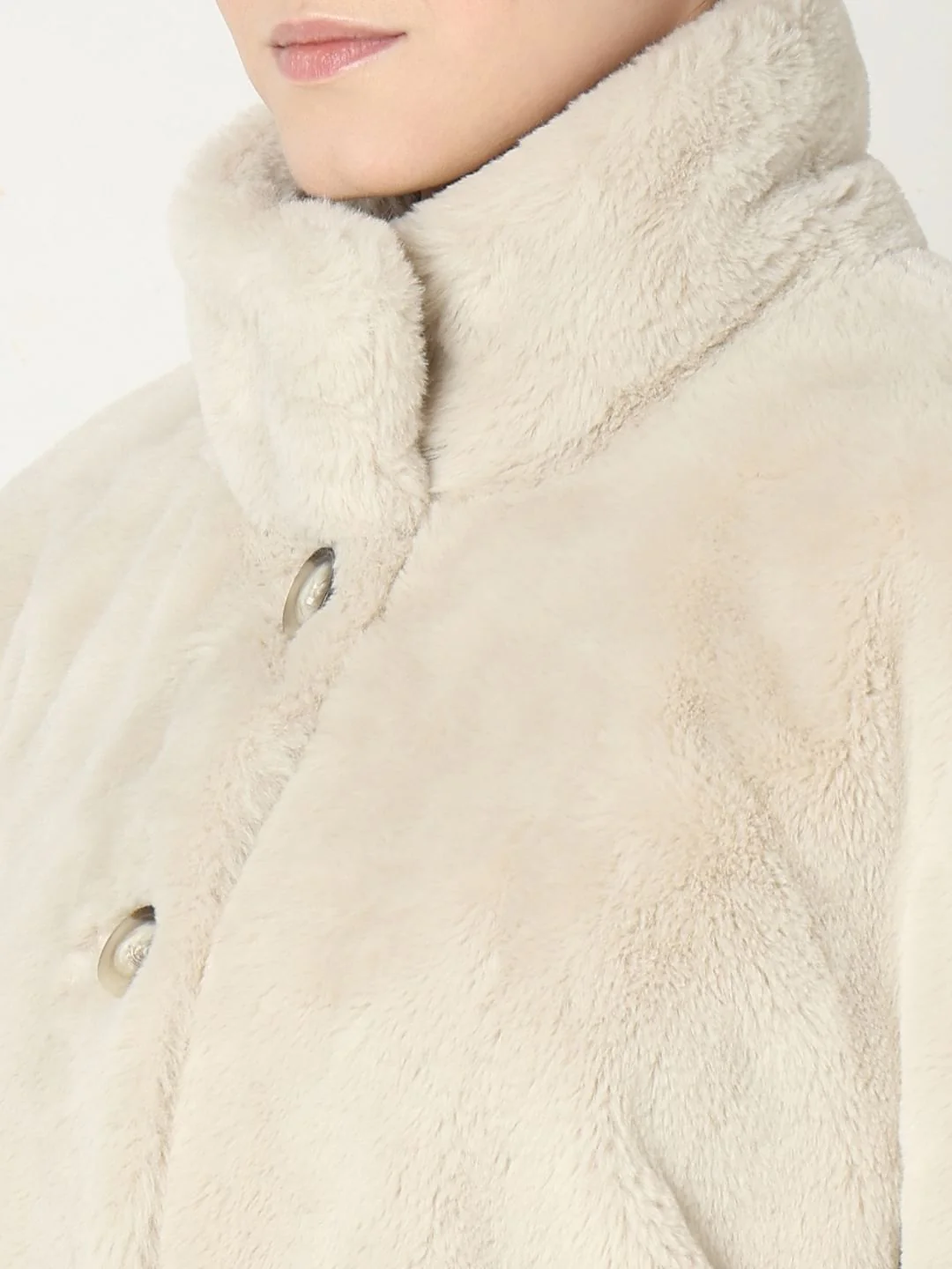 Beige Faux Fur Jacket - Image 8