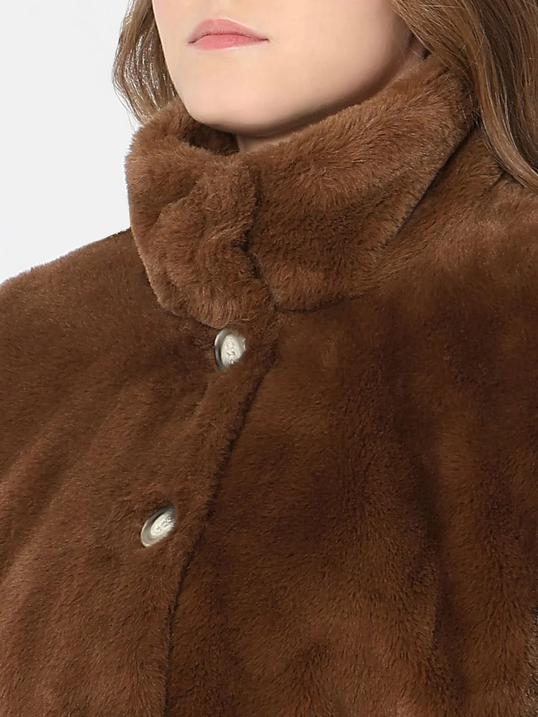 Dark Brown Faux Fur Jacket - Image 8