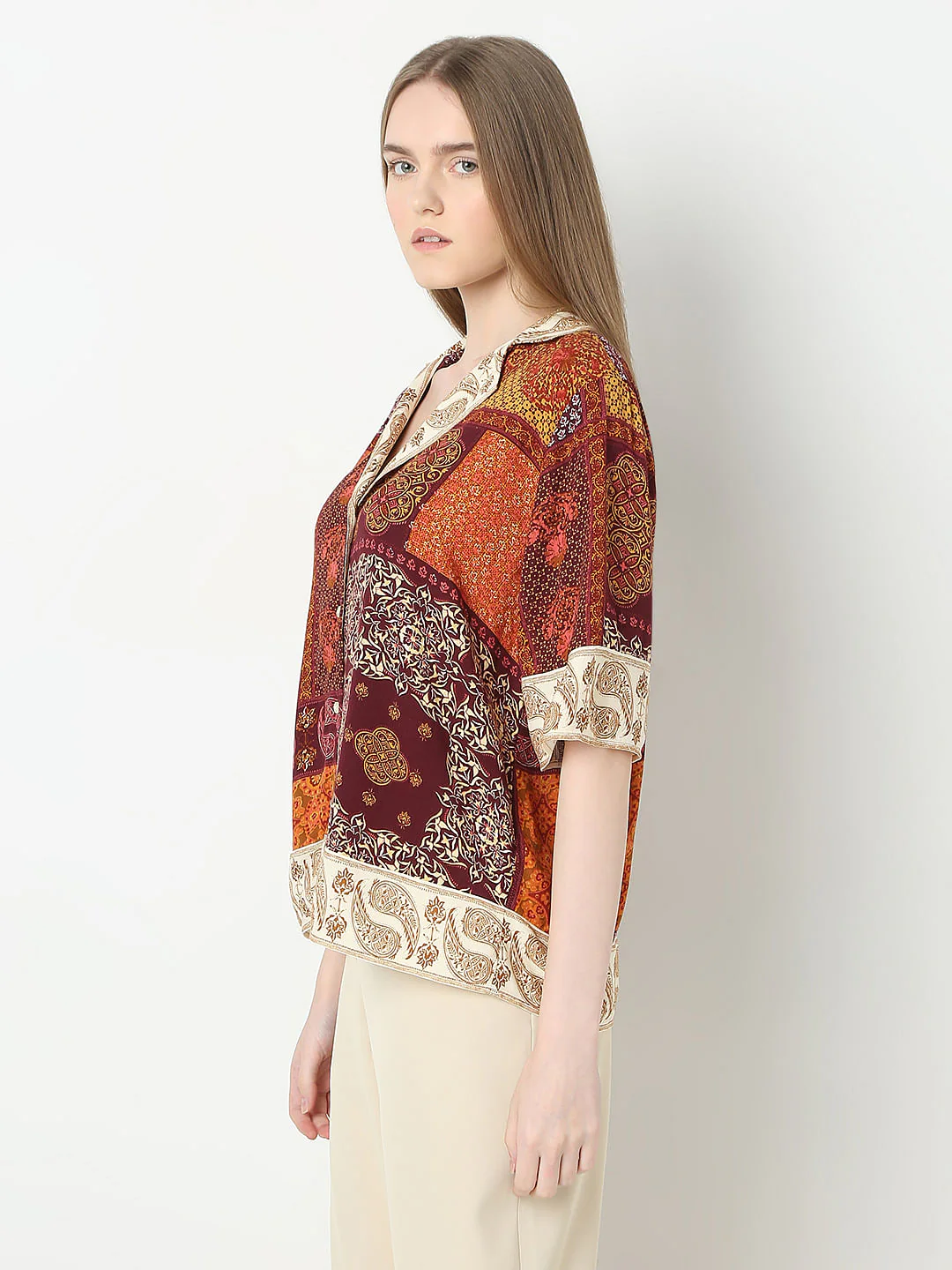 Orange Printed Shirt - Image 3