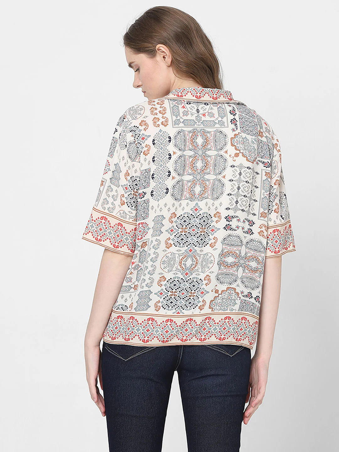 Beige Printed Shirt - Image 4