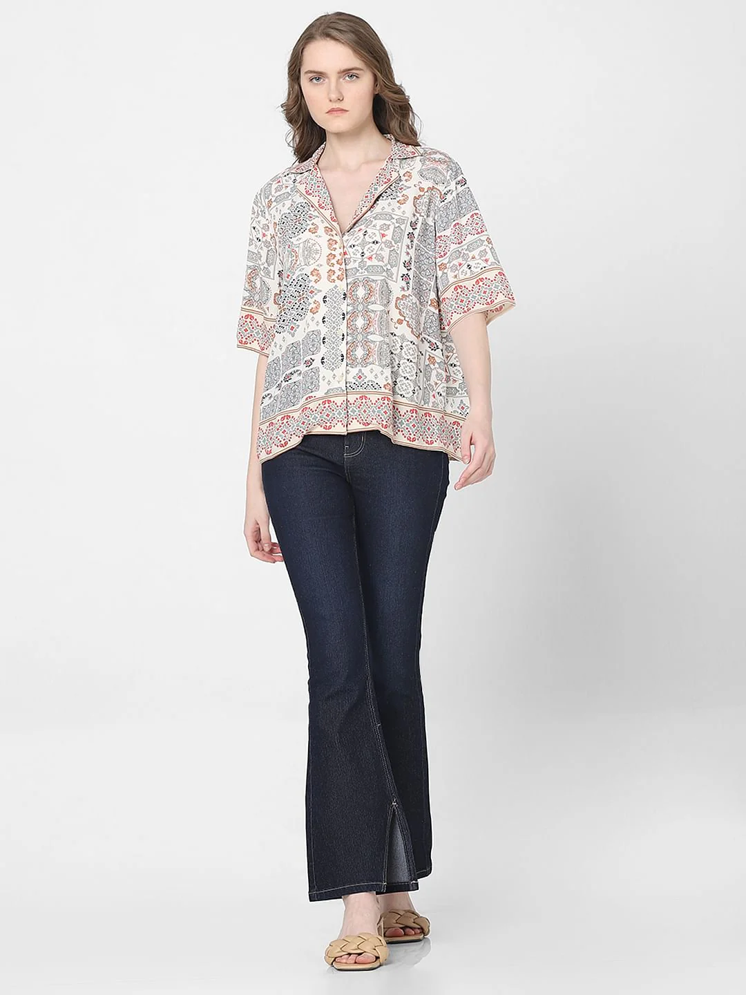 Beige Printed Shirt - Image 5