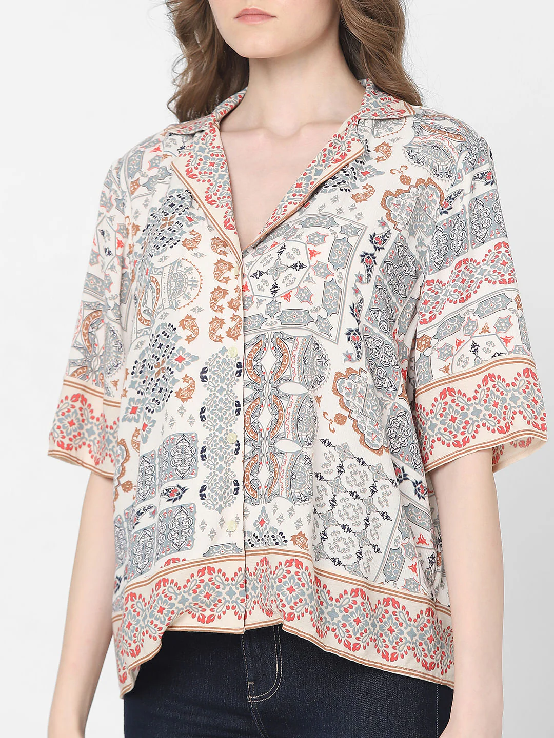 Beige Printed Shirt - Image 6
