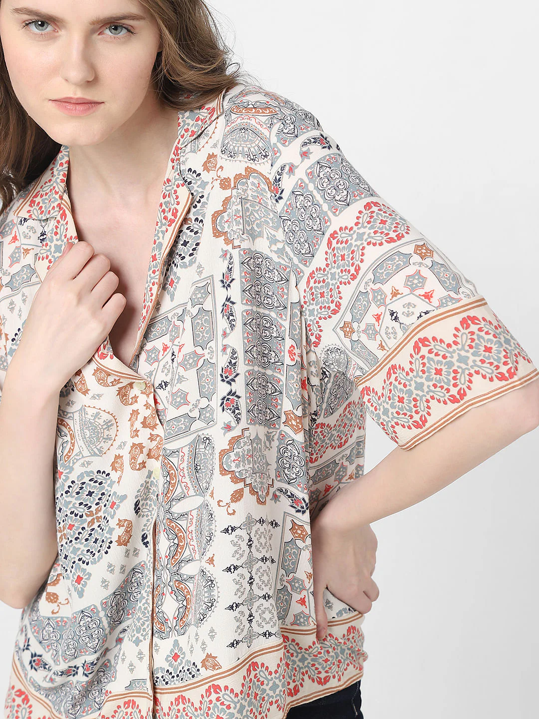 Beige Printed Shirt - Image 8
