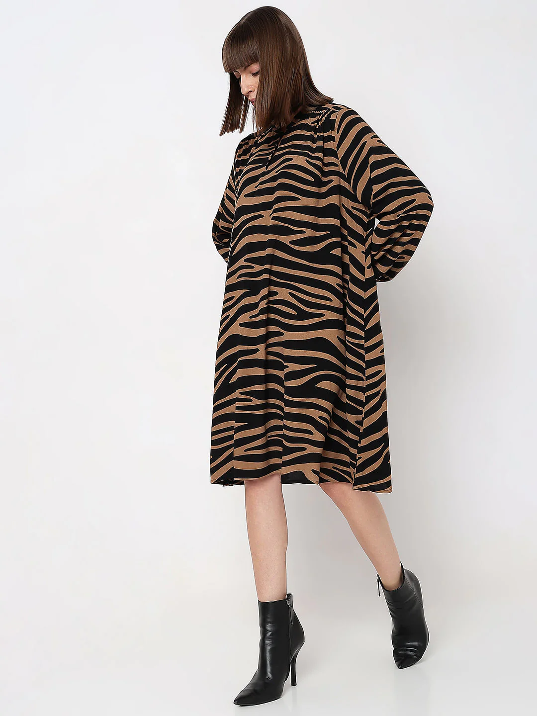 Brown Animal Print Shift Dress - Image 3