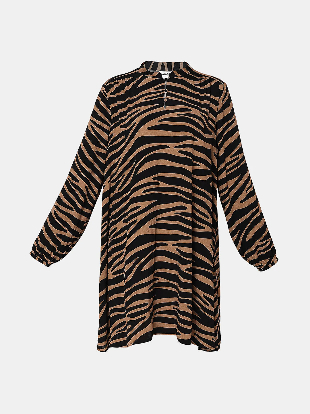 Brown Animal Print Shift Dress - Image 7