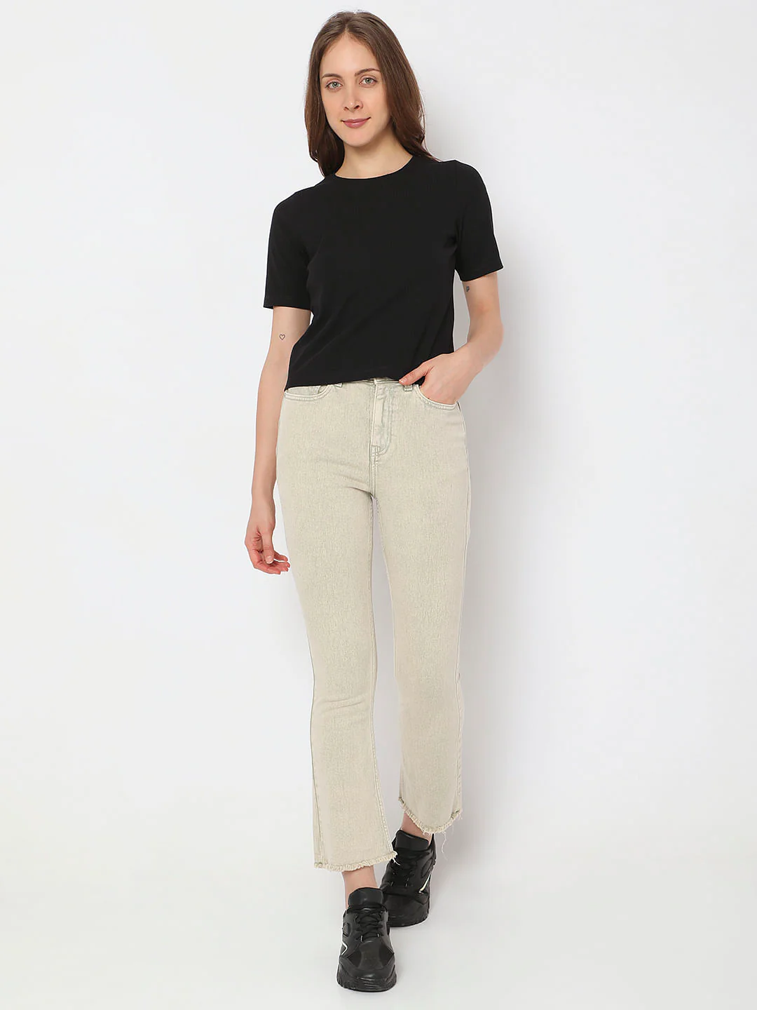 Black Ribbed T-Shirt - Image 5