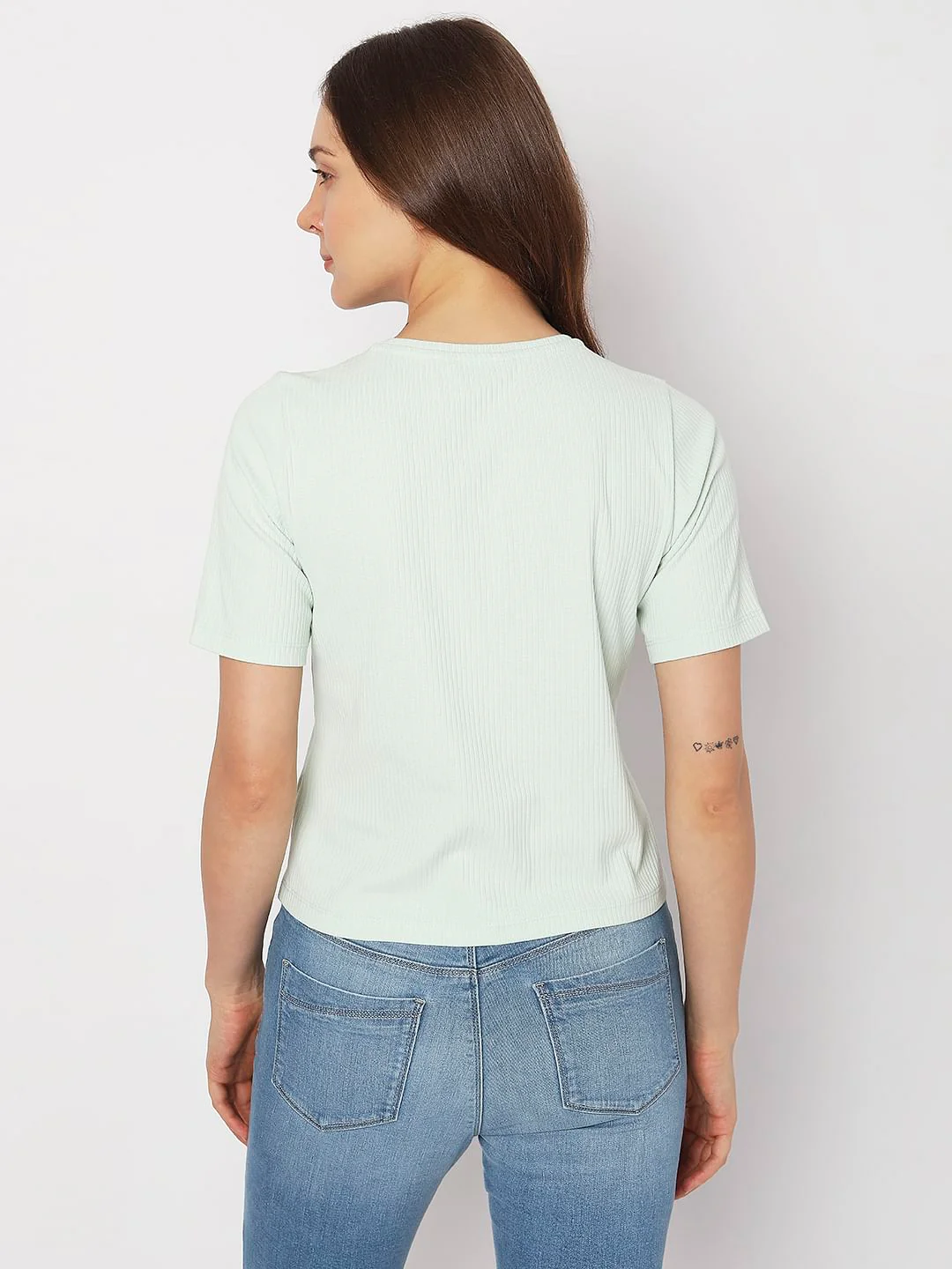 Green Ribbed T-Shirt - Image 4