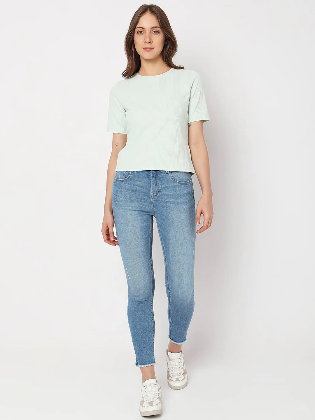 Green Ribbed T-Shirt - Image 5