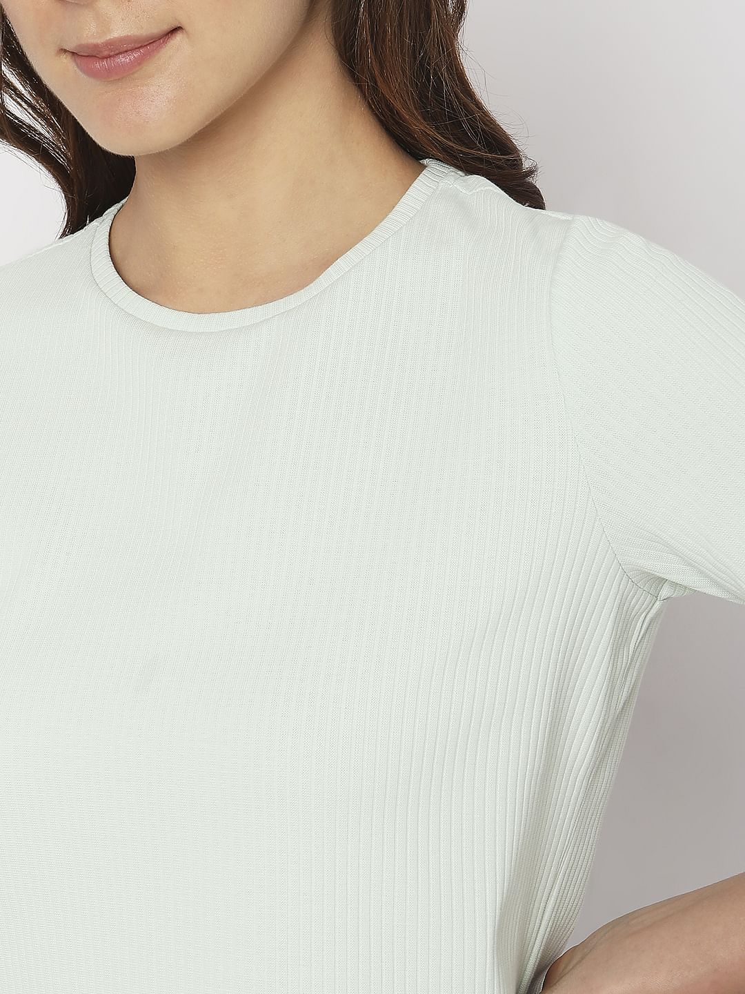 Green Ribbed T-Shirt - Image 6