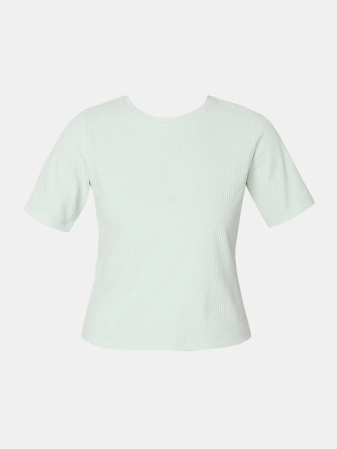 Green Ribbed T-Shirt - Image 8