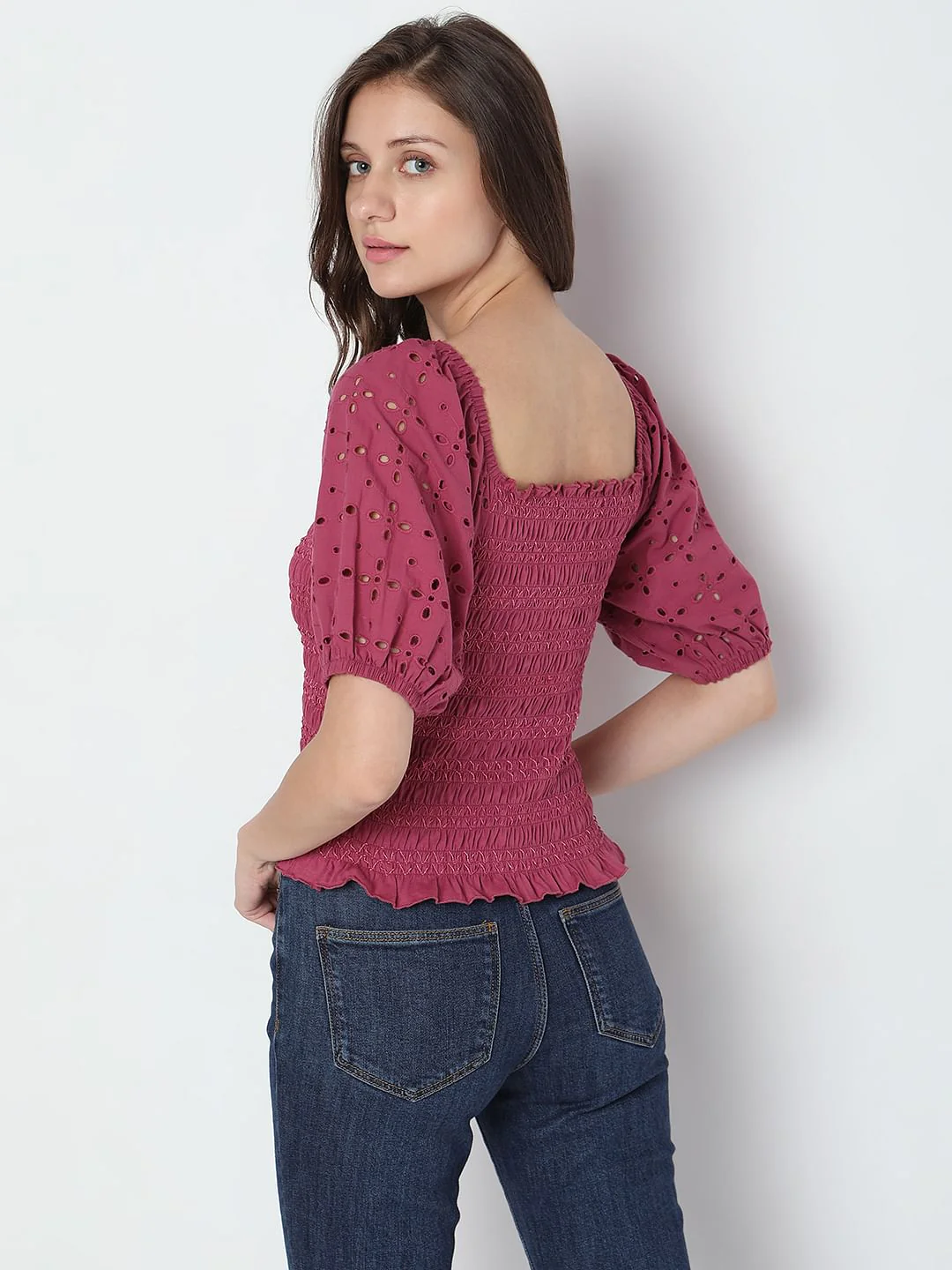 Dull Pink Smocked Top - Image 4