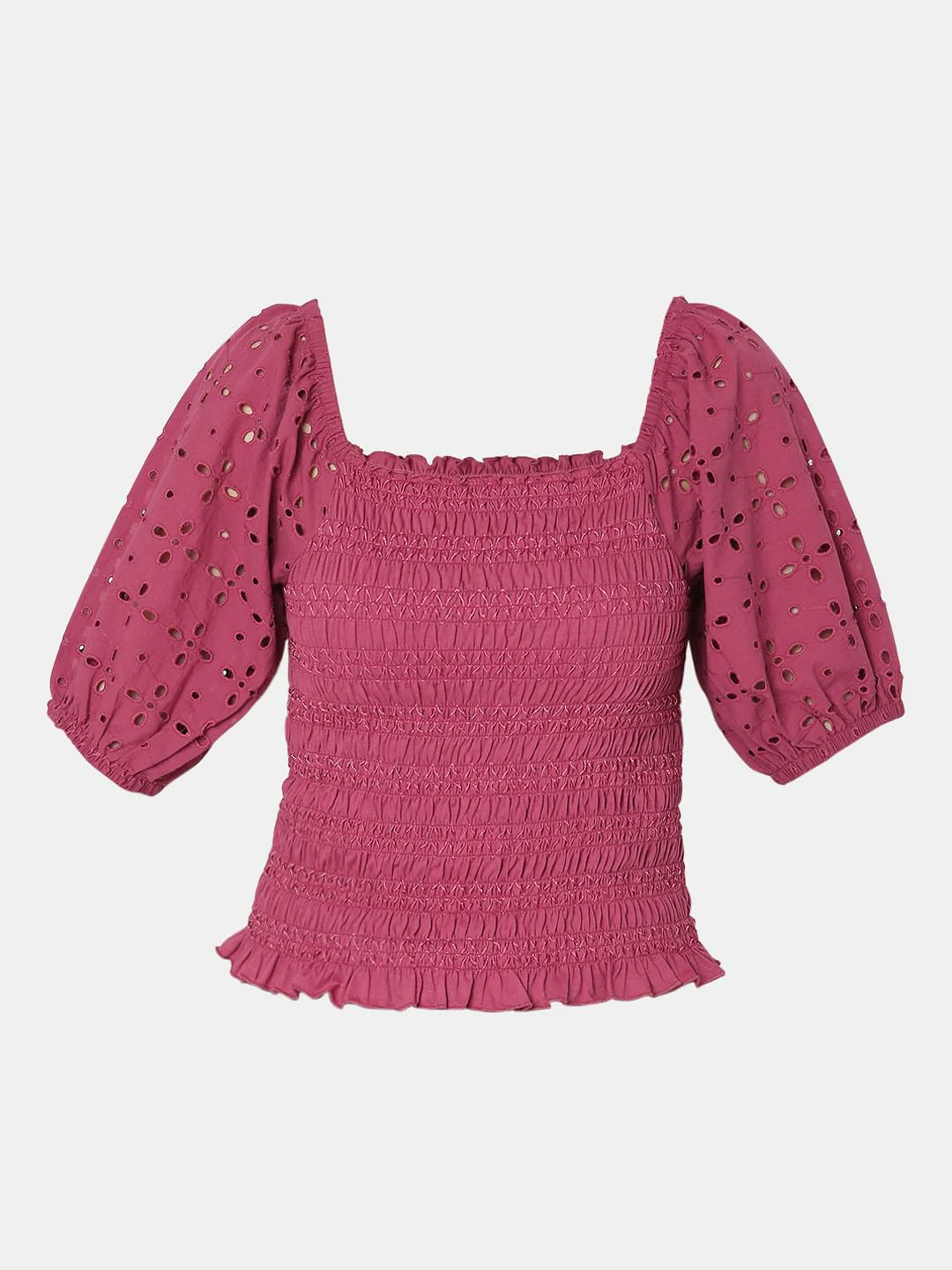 Dull Pink Smocked Top - Image 7