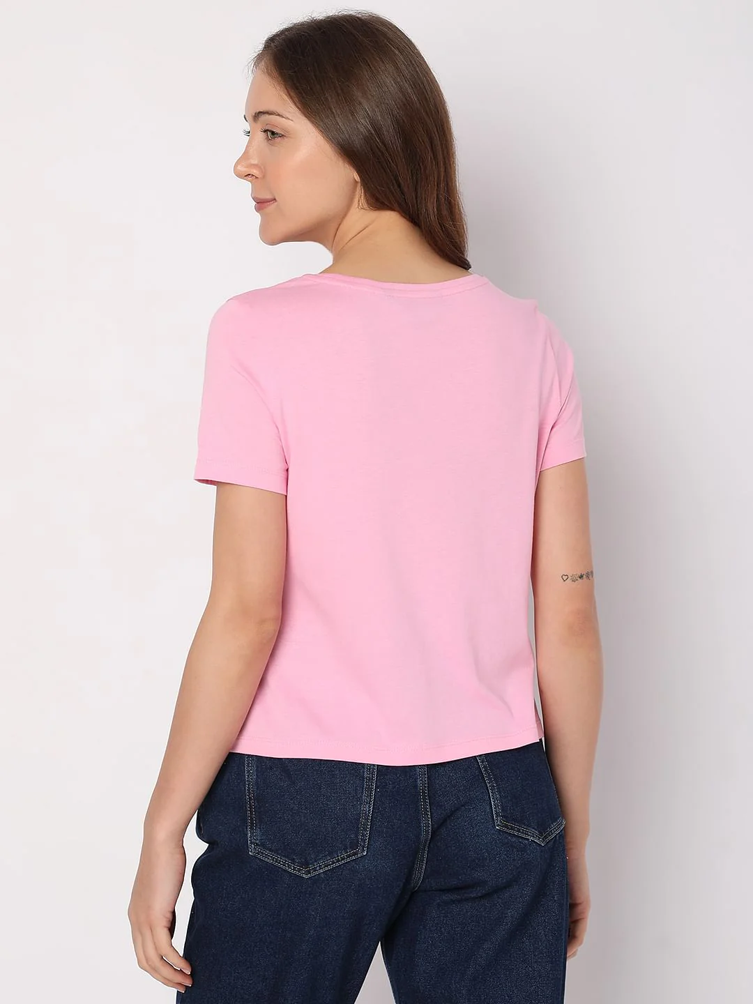 Pink Text Print T-Shirt - Image 4