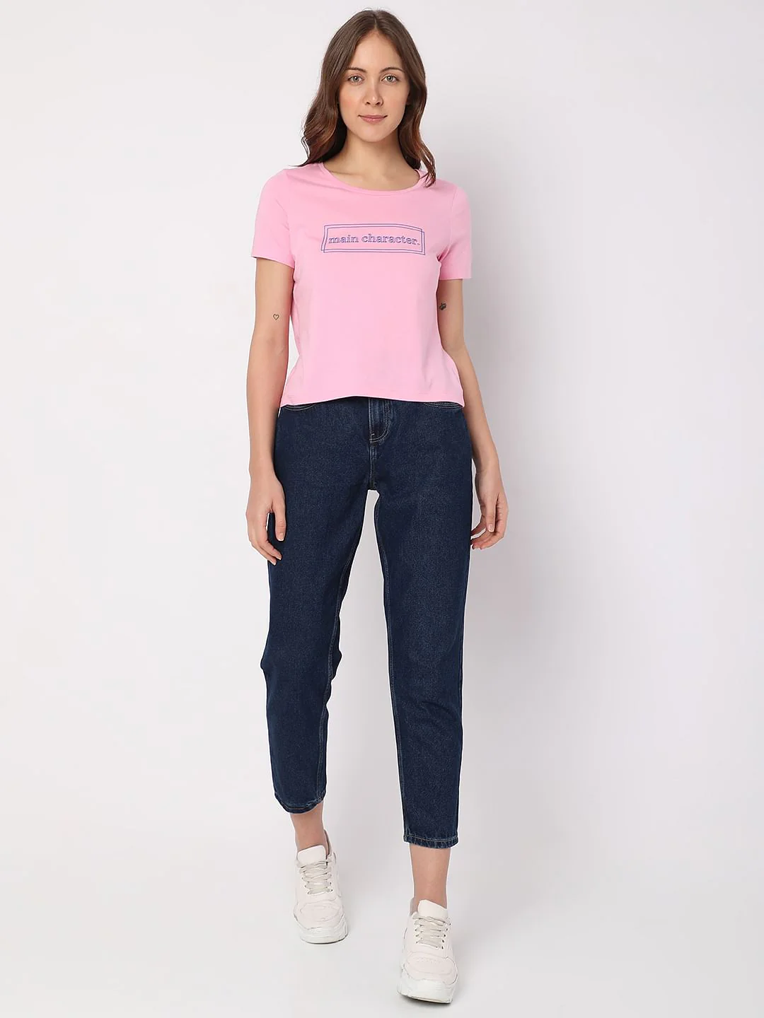 Pink Text Print T-Shirt - Image 5