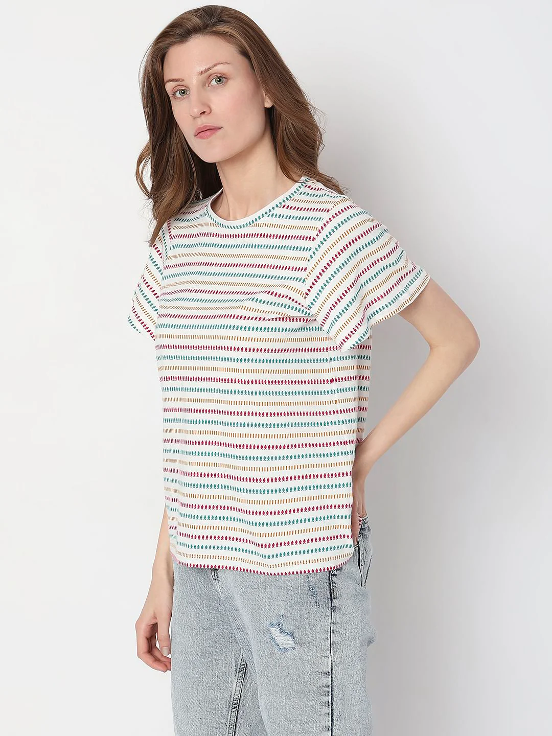 White Striped T-Shirt - Image 3